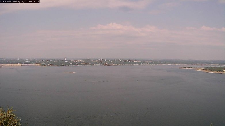 Lake Travis webcam, August 15, 2015 9:25 AM CT