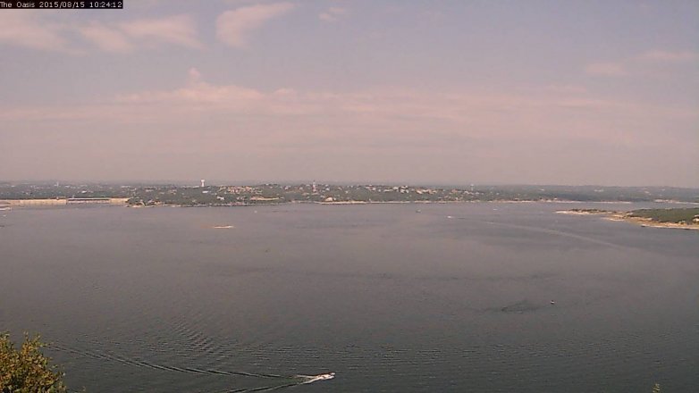 Lake Travis webcam, August 15, 2015 9:30 AM CT