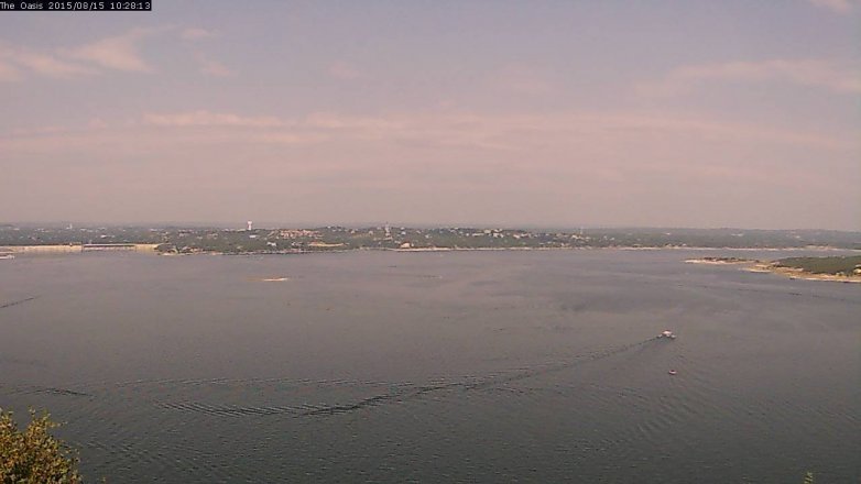 Lake Travis webcam, August 15, 2015 9:35 AM CT