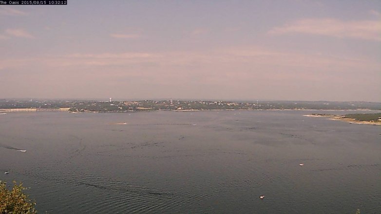 Lake Travis webcam, August 15, 2015 9:40 AM CT