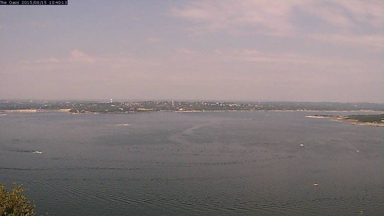 Lake Travis webcam, August 15, 2015 9:45 AM CT