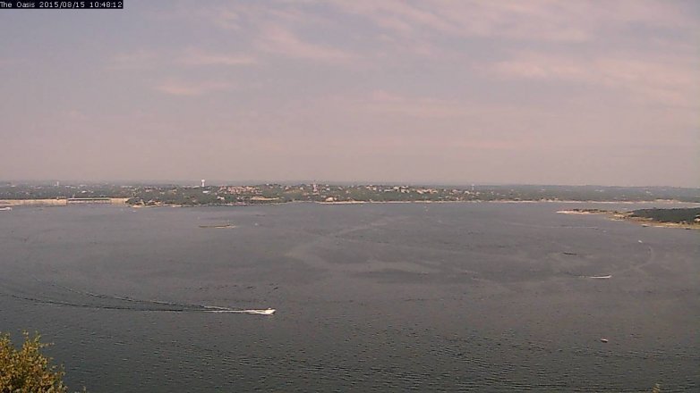Lake Travis webcam, August 15, 2015 9:55 AM CT