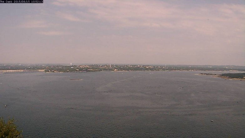 Lake Travis webcam, August 15, 2015 10:00 AM CT
