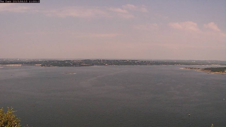 Lake Travis webcam, August 15, 2015 10:05 AM CT