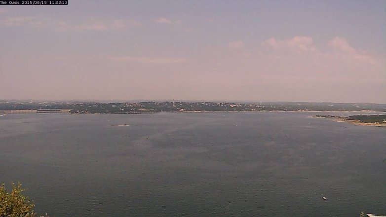 Lake Travis webcam, August 15, 2015 10:10 AM CT