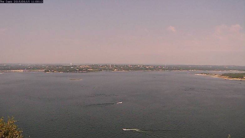 Lake Travis webcam, August 15, 2015 10:15 AM CT