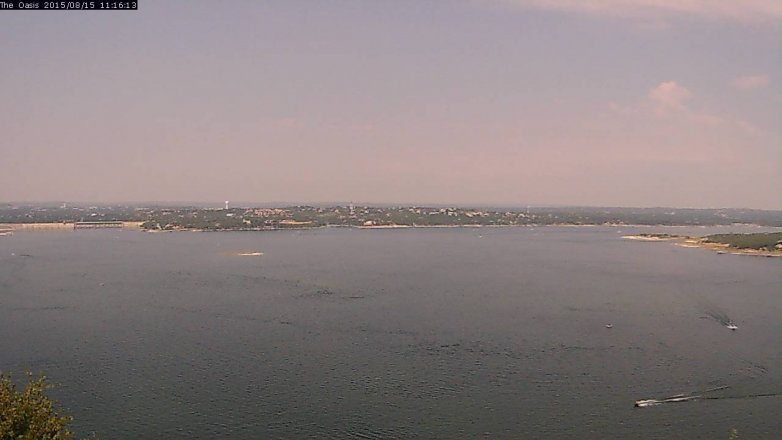 Lake Travis webcam, August 15, 2015 10:20 AM CT