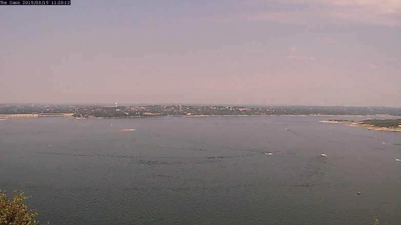 Lake Travis webcam, August 15, 2015 10:25 AM CT