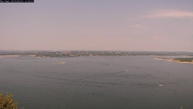 Lake Travis webcam, August 15, 2015 10:40 AM CT
