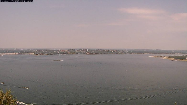 Lake Travis webcam, August 15, 2015 10:50 AM CT