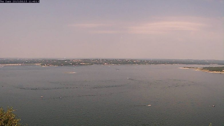 Lake Travis webcam, August 15, 2015 10:55 AM CT