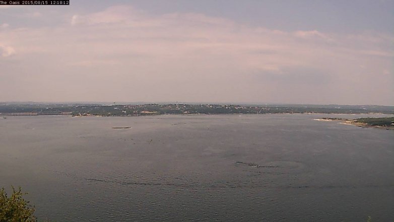 Lake Travis webcam, August 15, 2015 11:25 AM CT