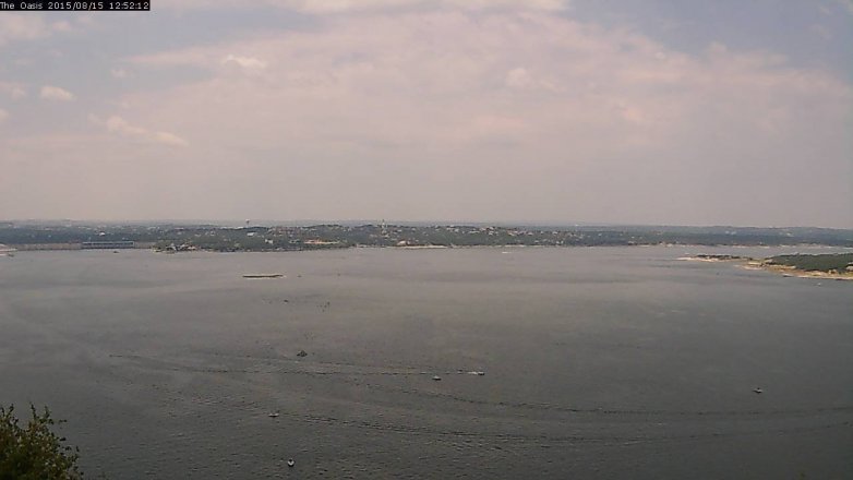 Lake Travis webcam, August 15, 2015 12:00 PM CT