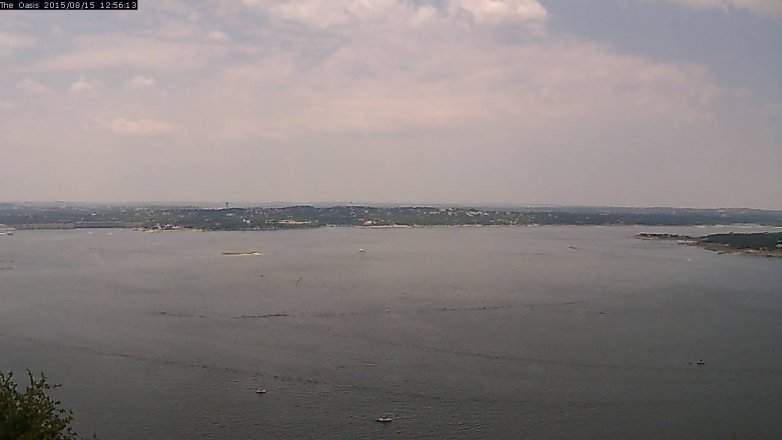 Lake Travis webcam, August 15, 2015 12:05 PM CT