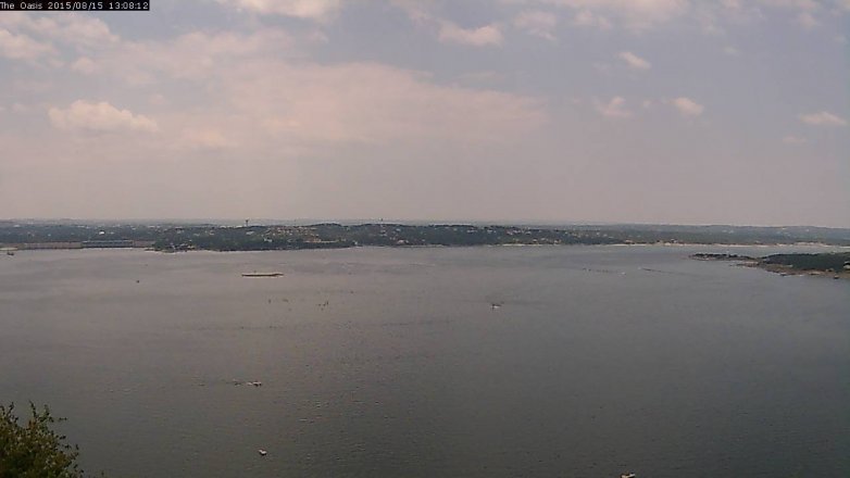 Lake Travis webcam, August 15, 2015 12:15 PM CT
