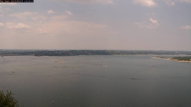 Lake Travis webcam, August 15, 2015 12:20 PM CT