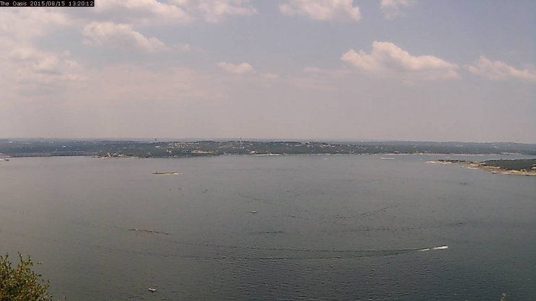 Lake Travis webcam, August 15, 2015 12:25 PM CT