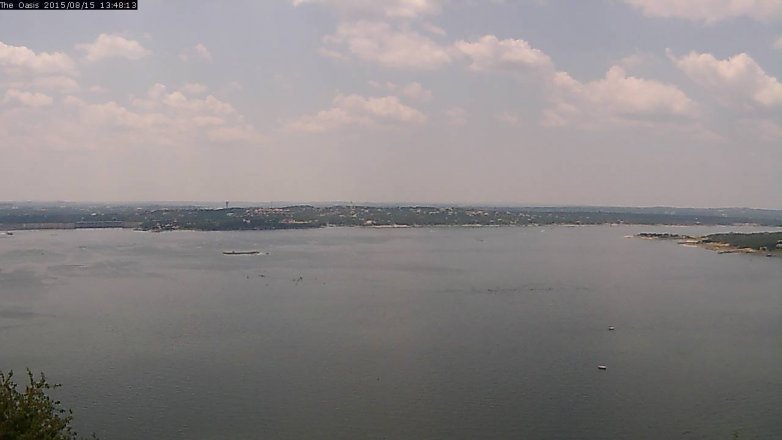 Lake Travis webcam, August 15, 2015 12:55 PM CT