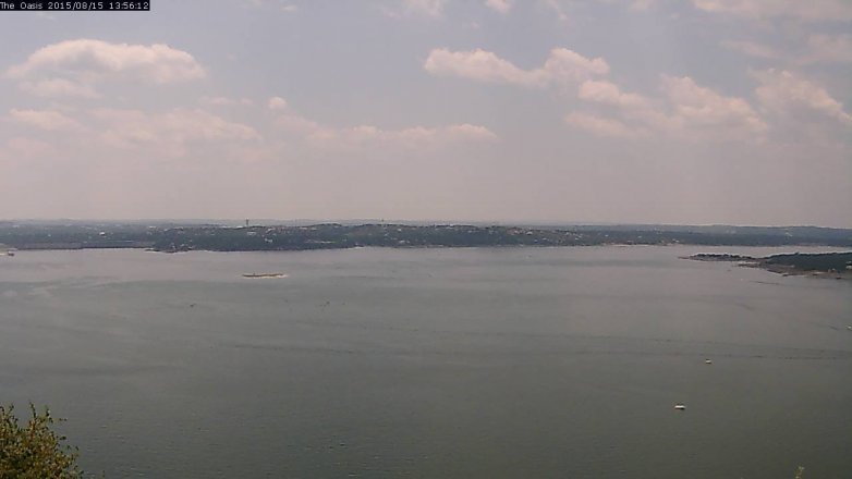 Lake Travis webcam, August 15, 2015 1:00 PM CT