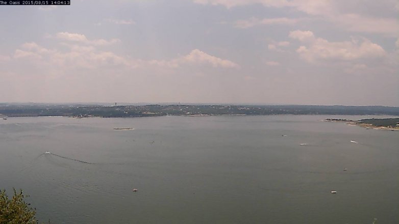Lake Travis webcam, August 15, 2015 1:10 PM CT