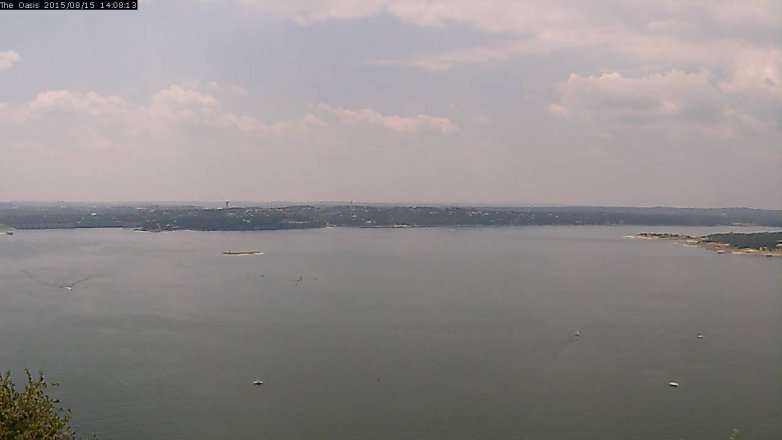 Lake Travis webcam, August 15, 2015 1:15 PM CT