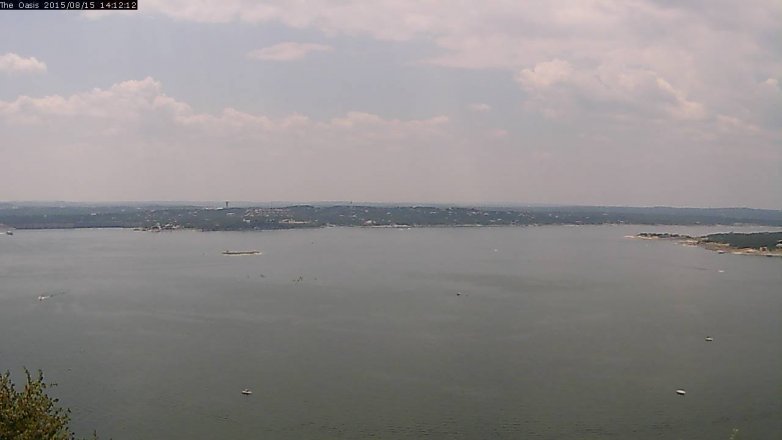 Lake Travis webcam, August 15, 2015 1:20 PM CT
