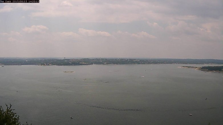 Lake Travis webcam, August 15, 2015 1:25 PM CT