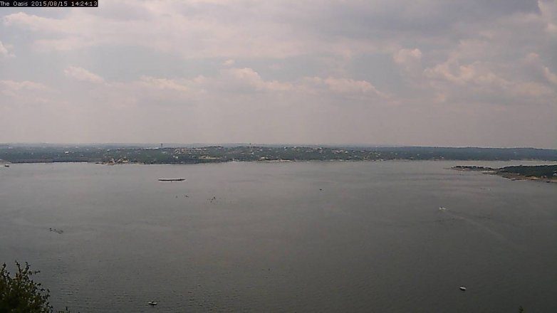 Lake Travis webcam, August 15, 2015 1:30 PM CT