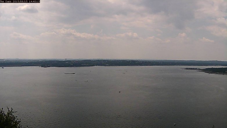 Lake Travis webcam, August 15, 2015 1:45 PM CT