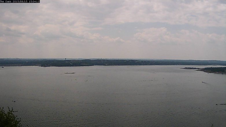 Lake Travis webcam, August 15, 2015 2:10 PM CT