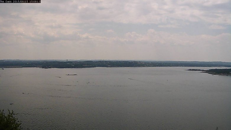 Lake Travis webcam, August 15, 2015 2:15 PM CT
