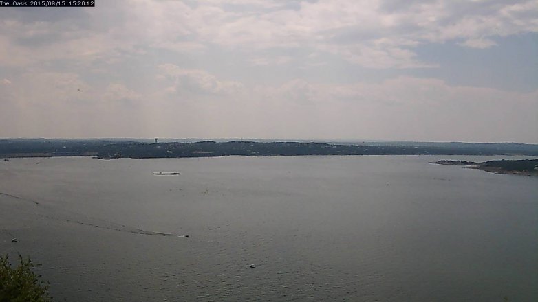 Lake Travis webcam, August 15, 2015 2:25 PM CT
