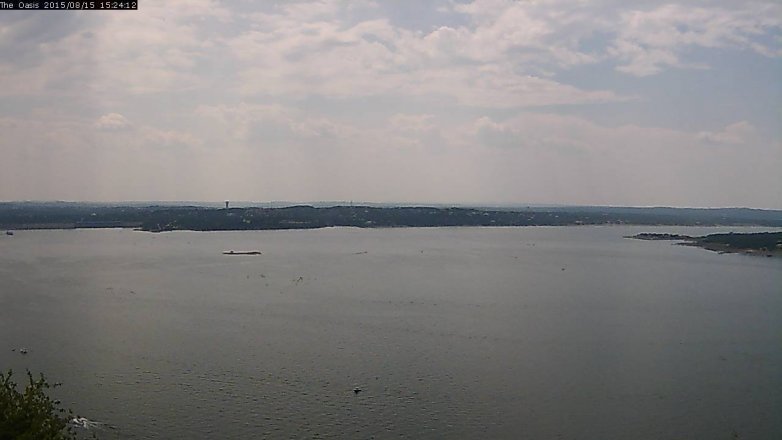 Lake Travis webcam, August 15, 2015 2:30 PM CT