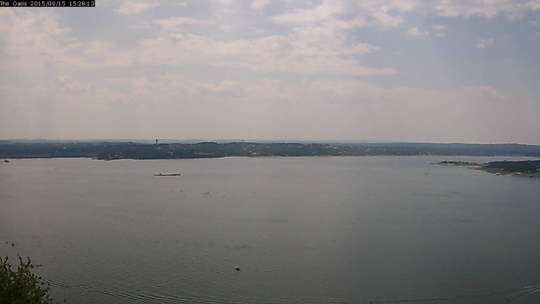 Lake Travis webcam, August 15, 2015 2:35 PM CT