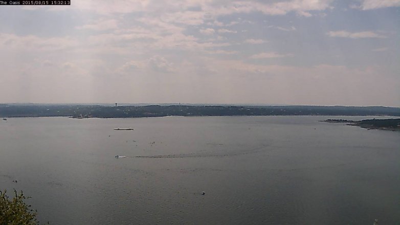 Lake Travis webcam, August 15, 2015 2:40 PM CT