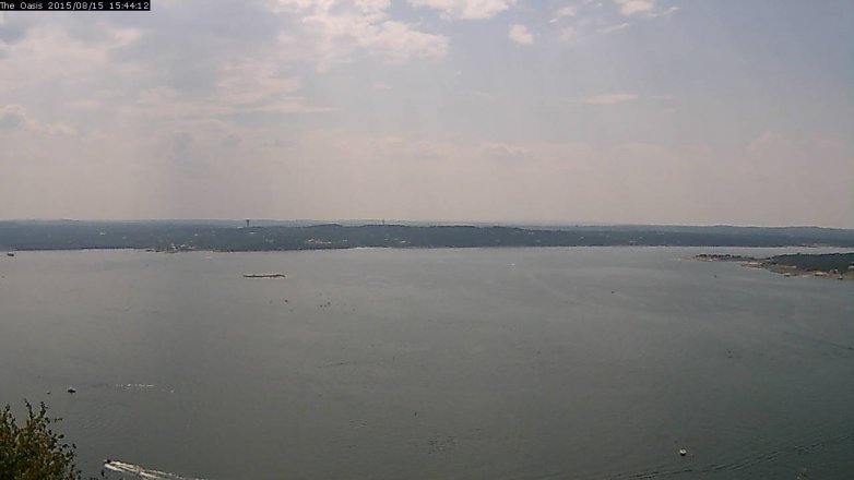 Lake Travis webcam, August 15, 2015 2:50 PM CT