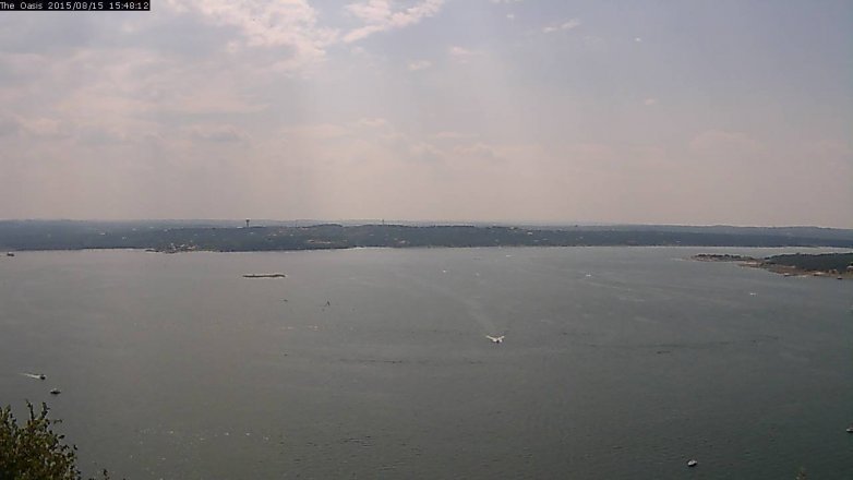 Lake Travis webcam, August 15, 2015 2:55 PM CT