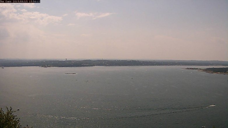 Lake Travis webcam, August 15, 2015 3:00 PM CT