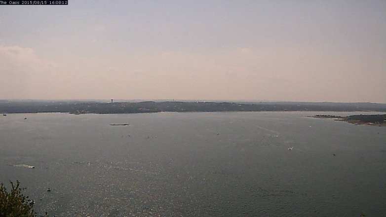 Lake Travis webcam, August 15, 2015 3:15 PM CT