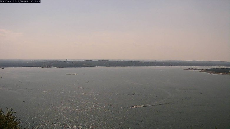 Lake Travis webcam, August 15, 2015 3:20 PM CT