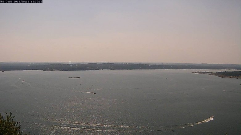 Lake Travis webcam, August 15, 2015 3:25 PM CT
