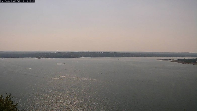 Lake Travis webcam, August 15, 2015 3:35 PM CT