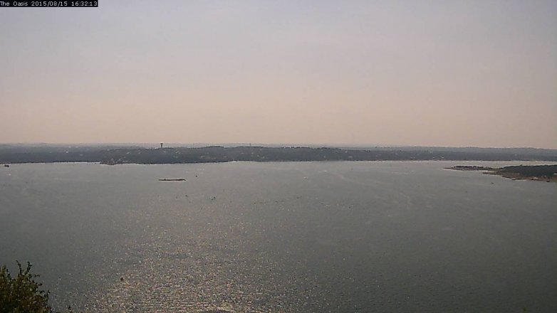 Lake Travis webcam, August 15, 2015 3:40 PM CT