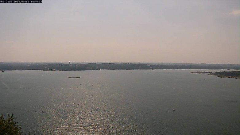 Lake Travis webcam, August 15, 2015 3:45 PM CT