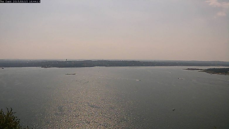 Lake Travis webcam, August 15, 2015 3:50 PM CT