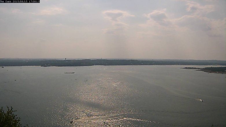 Lake Travis webcam, August 15, 2015 4:15 PM CT