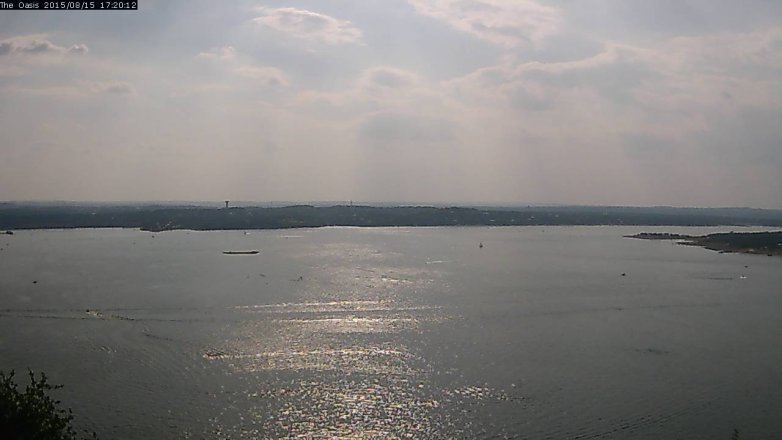 Lake Travis webcam, August 15, 2015 4:25 PM CT