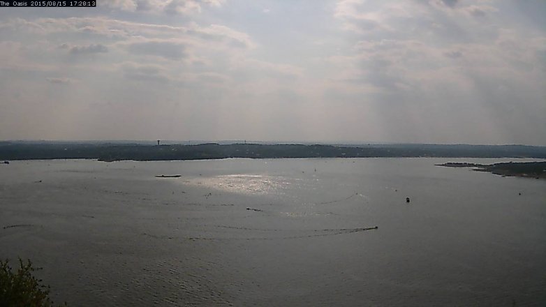 Lake Travis webcam, August 15, 2015 4:35 PM CT