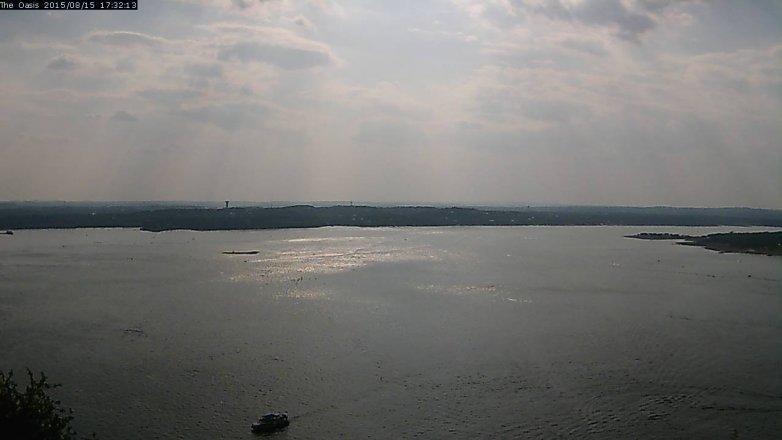 Lake Travis webcam, August 15, 2015 4:40 PM CT