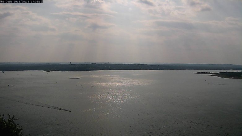 Lake Travis webcam, August 15, 2015 4:45 PM CT